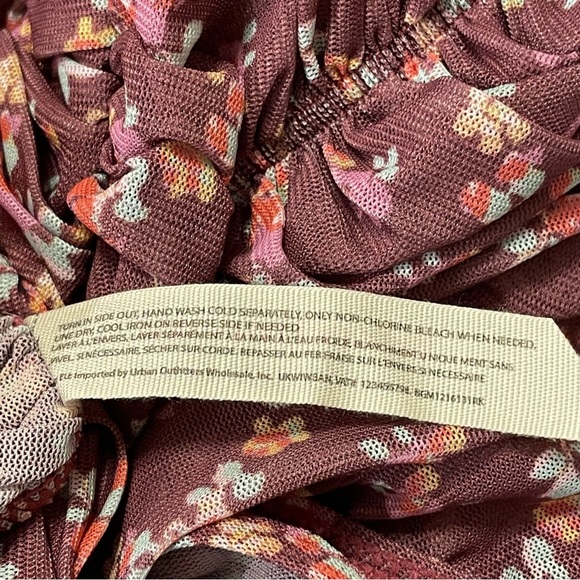 INTIMATELY by FREE PEOPLE Under It All Ruched Mesh Turtleneck Bodysuit in Garnet - Picture 11 of 11